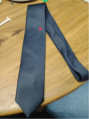 Designs By Anthony - Navy Blue With Apple Polyester Neck Tie - 55" X 3"